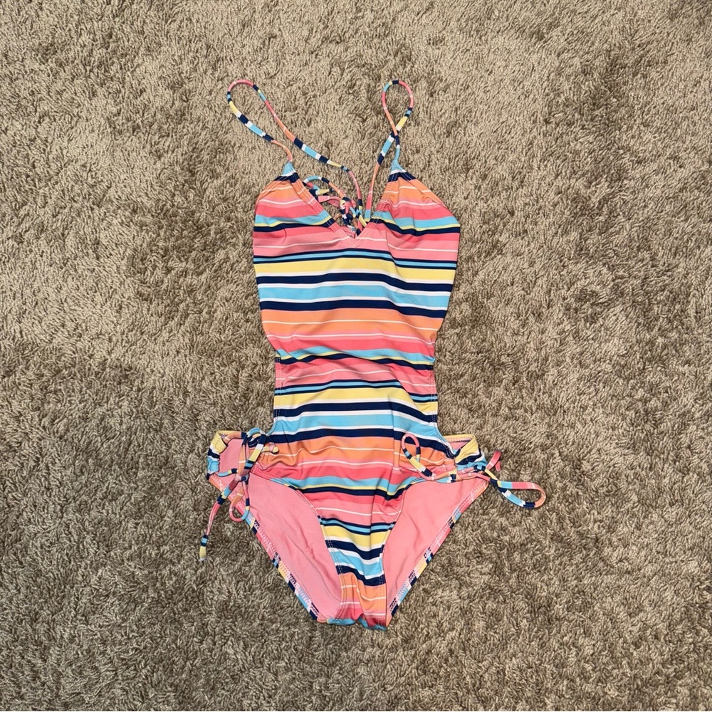 Splendid Multicolor Striped Monokini Swimsuit